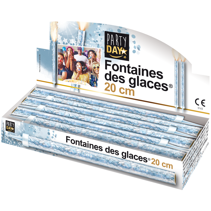 Maxi fontaine des glaces 20 cm – étincelles dorées, idéale fêtes & anniversaires