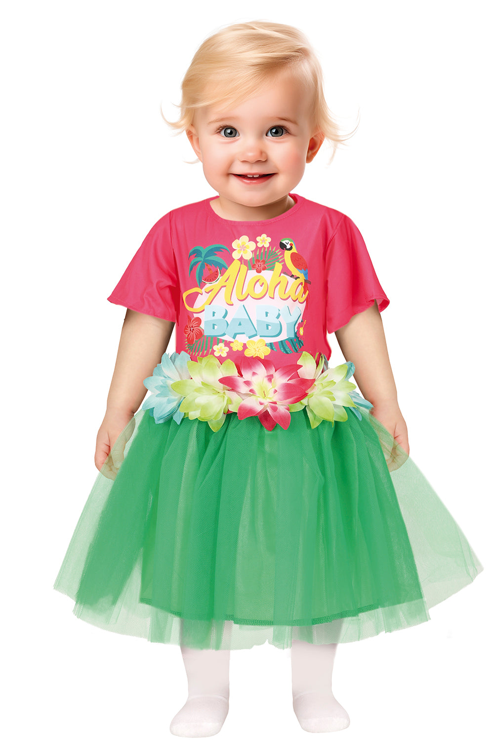 Déguisement Tropical Aloha Bébé Fille - T-Shirt et Tutu