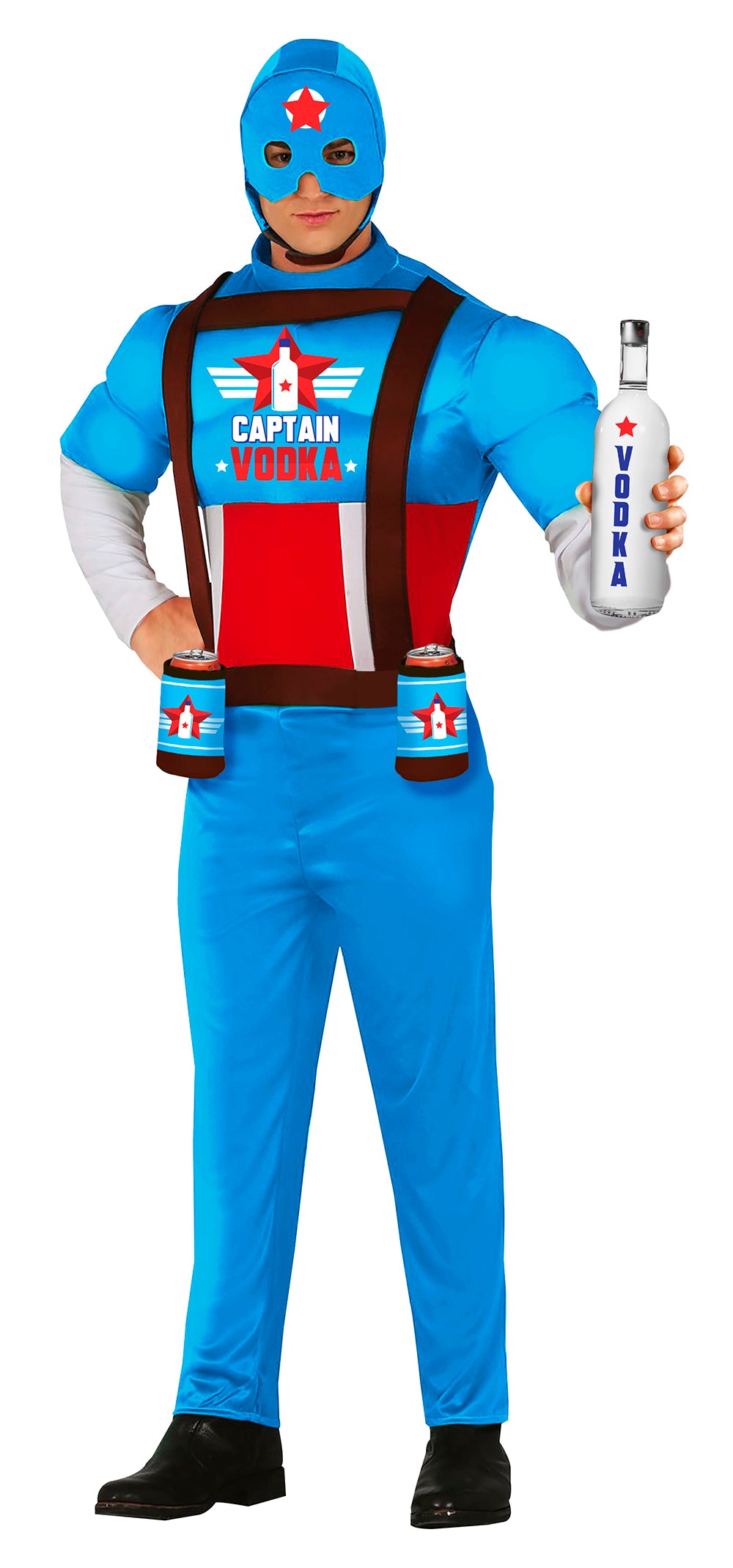 Captain Vodka Men's Costume - T-Shirt, Hood, Belt, and Trousers