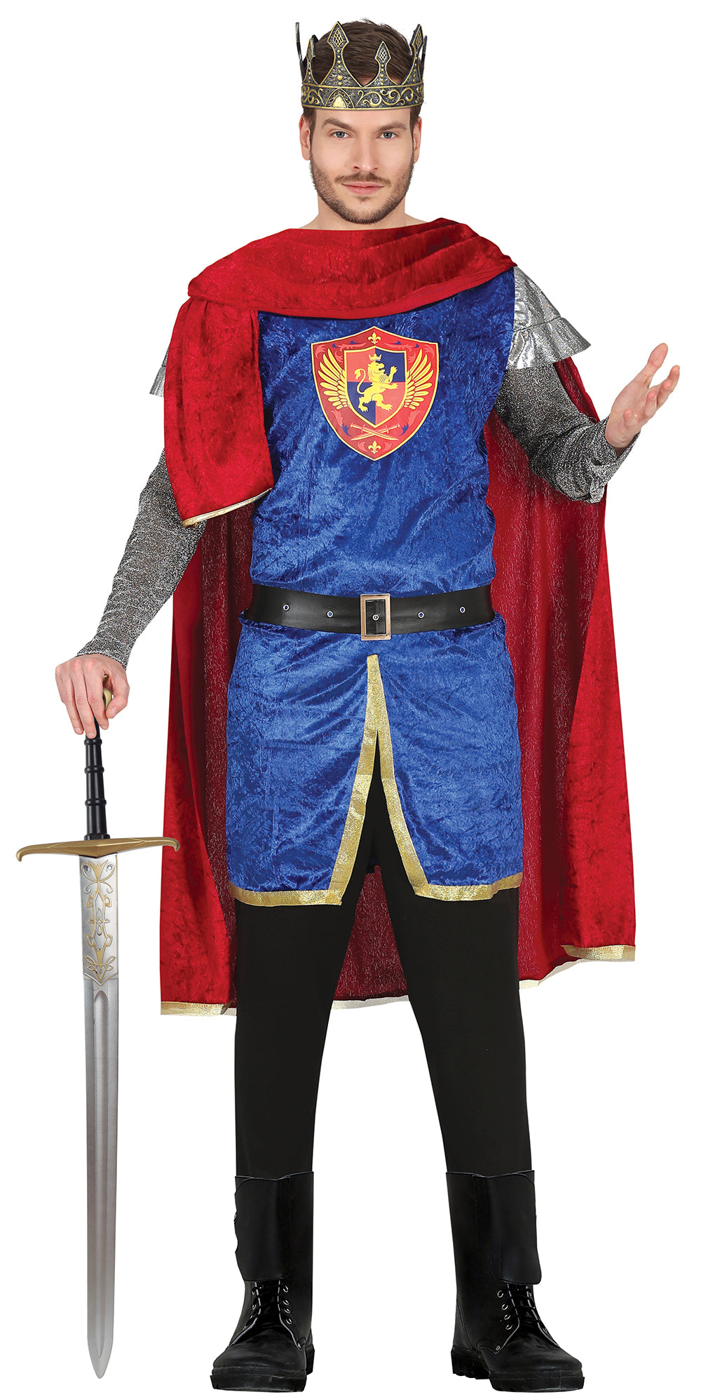 Men's King Costume - Cape, Tunic, Belt, and Trousers