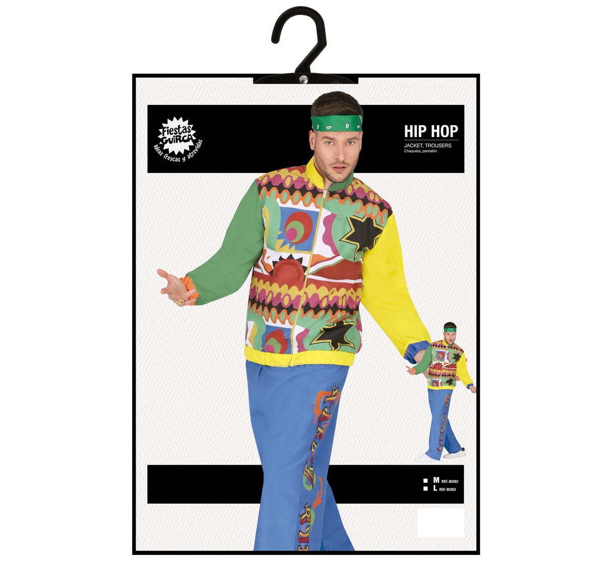 Adult 80s multicoloured hip hop costume