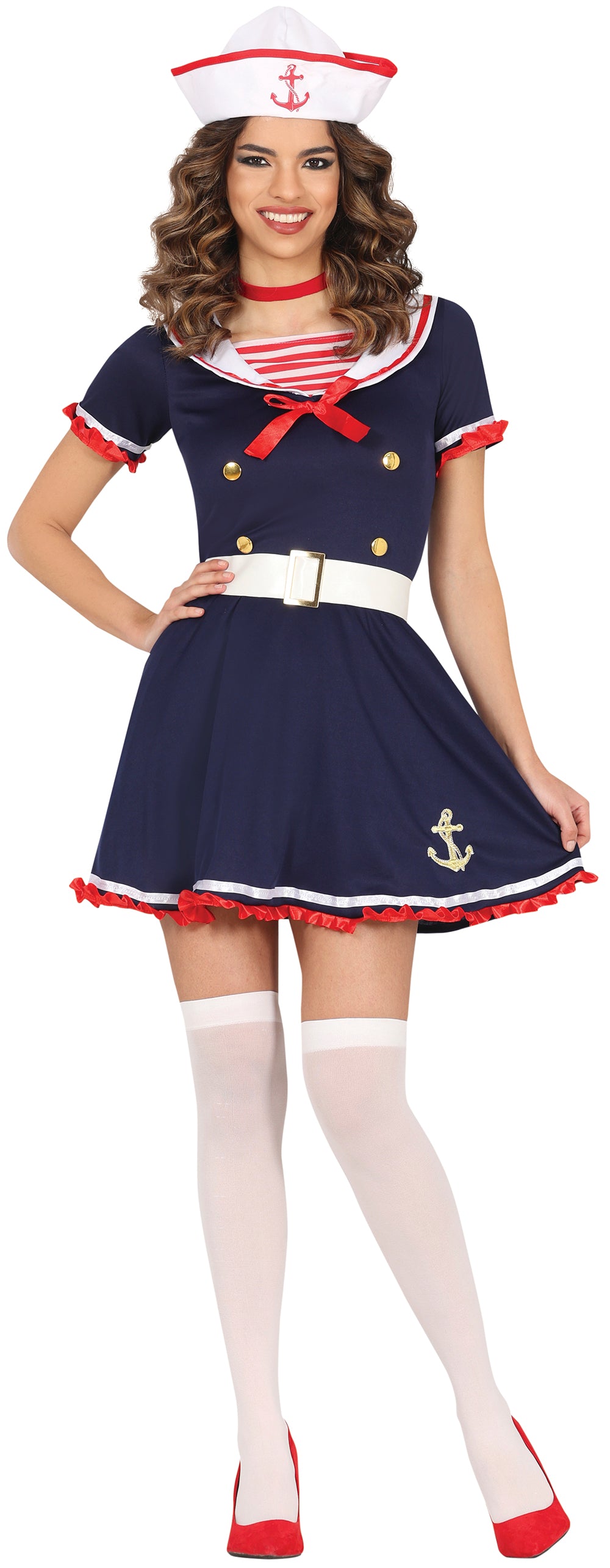 Women's Sailor Costume - Belt, Hat, and Dress