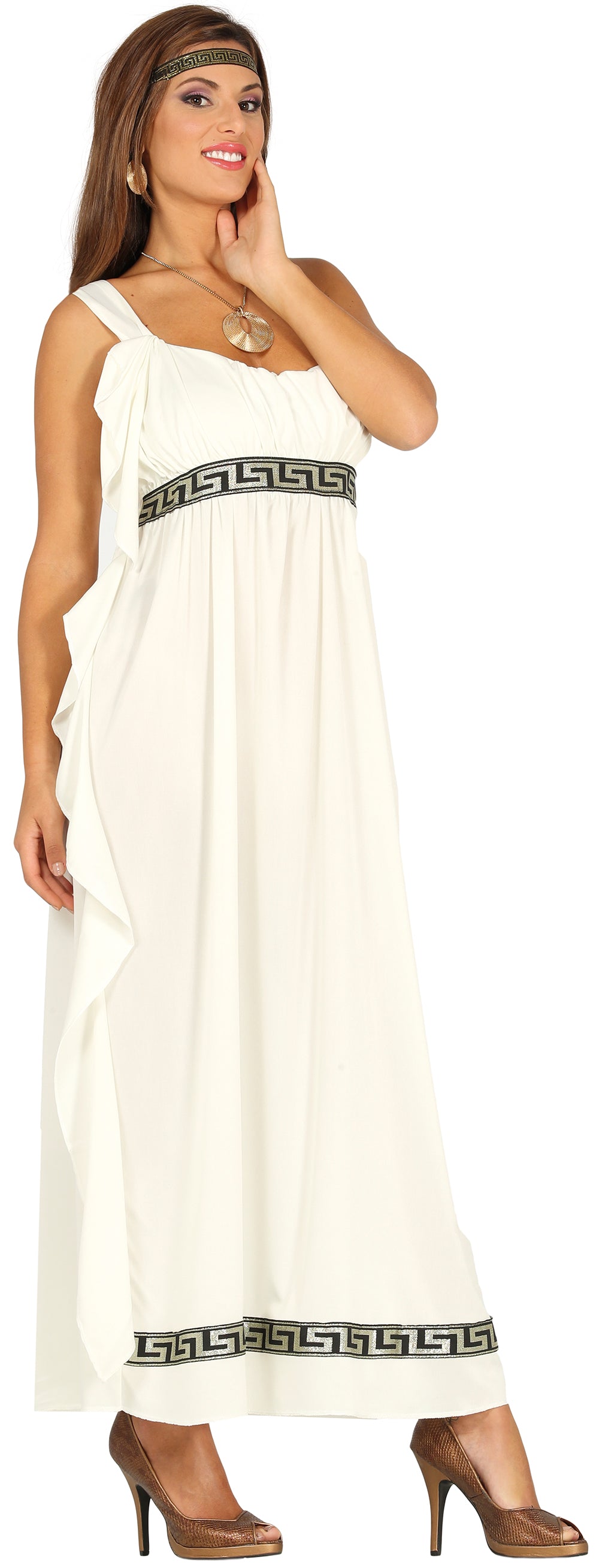 Women's Olympian Goddess Costume - Headband and Dress