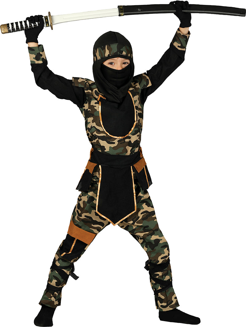 Boys' Ninja Commando Costume - Hood, Tunic, and Trousers