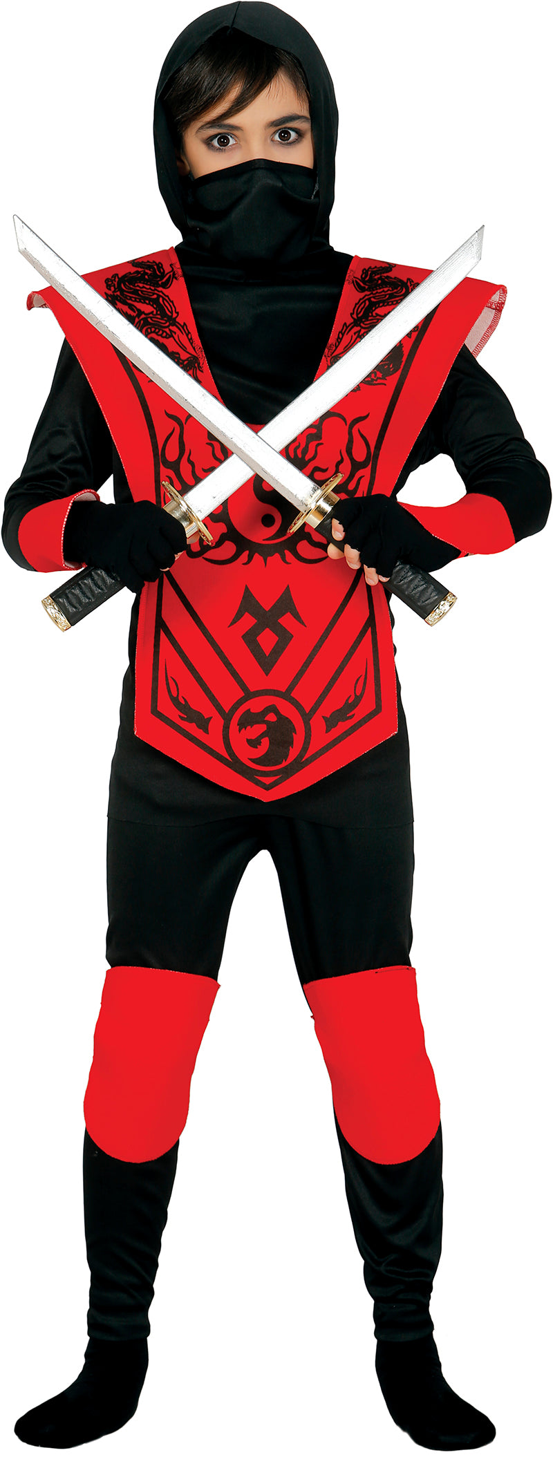 Red Ninja Costume for Boys - T-Shirt, Hood, Mask, and Pants