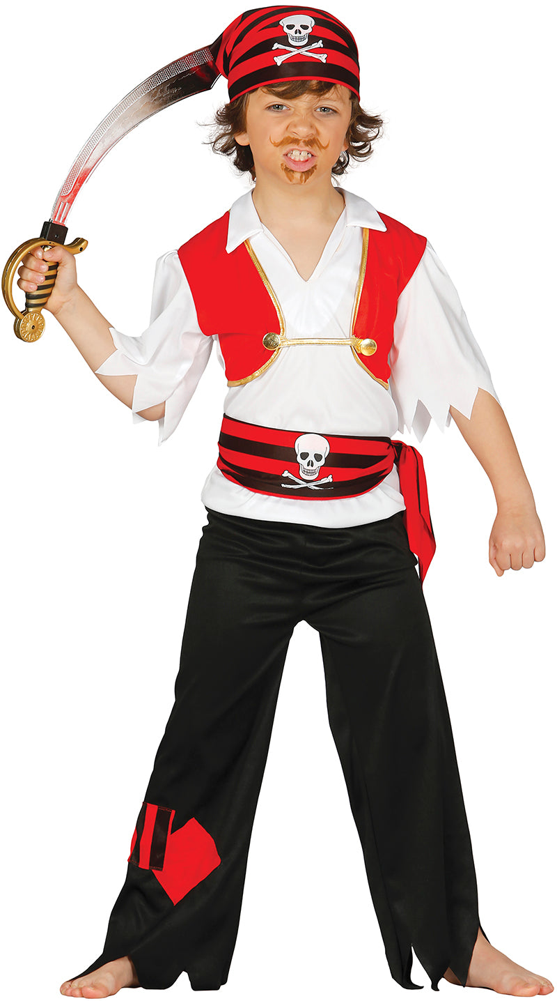 Boys' Pirate Costume - Shirt, Vest, Belt and Trousers