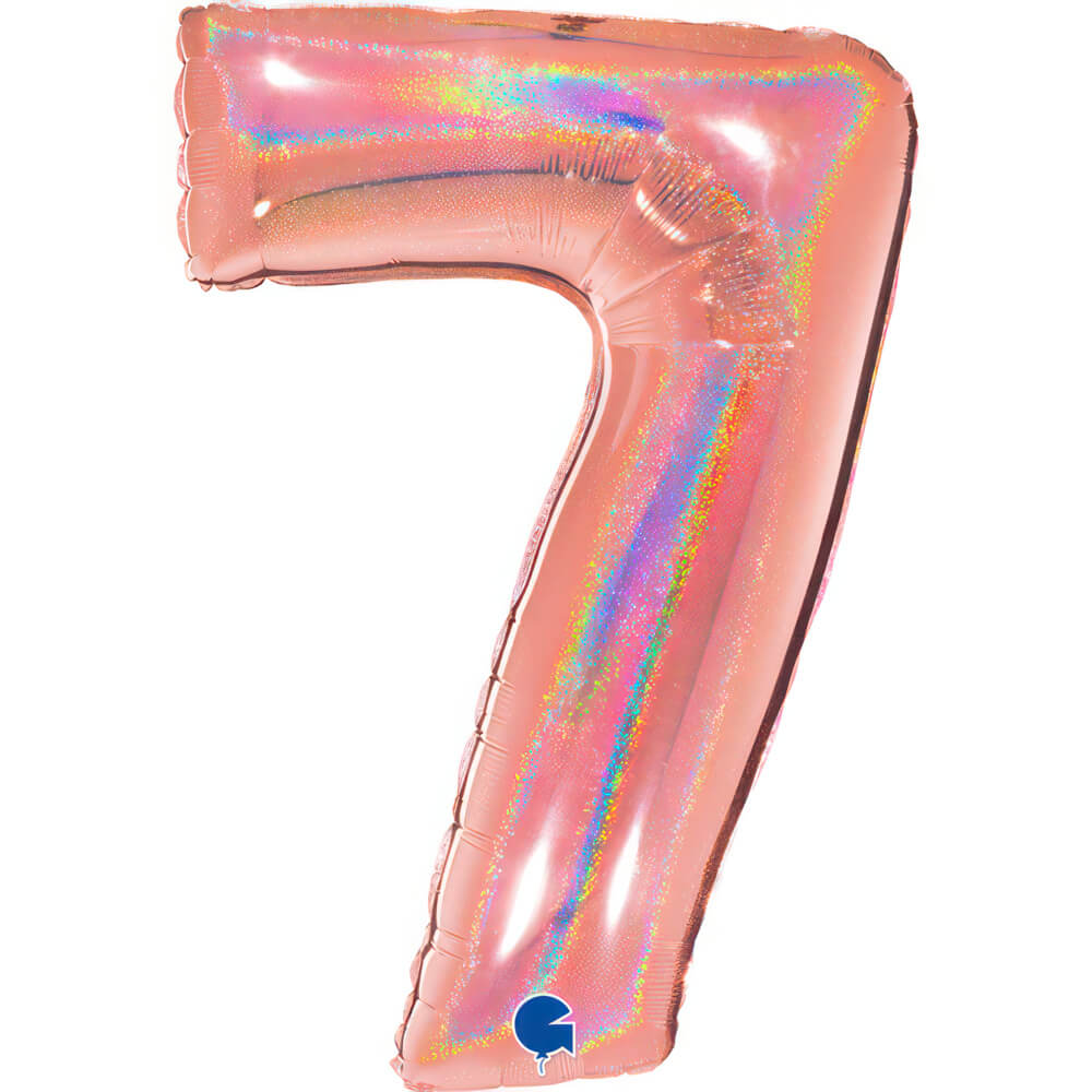 Ballon chiffre - Rose gold holographique - 40" - Gonflage Hélium en boutique