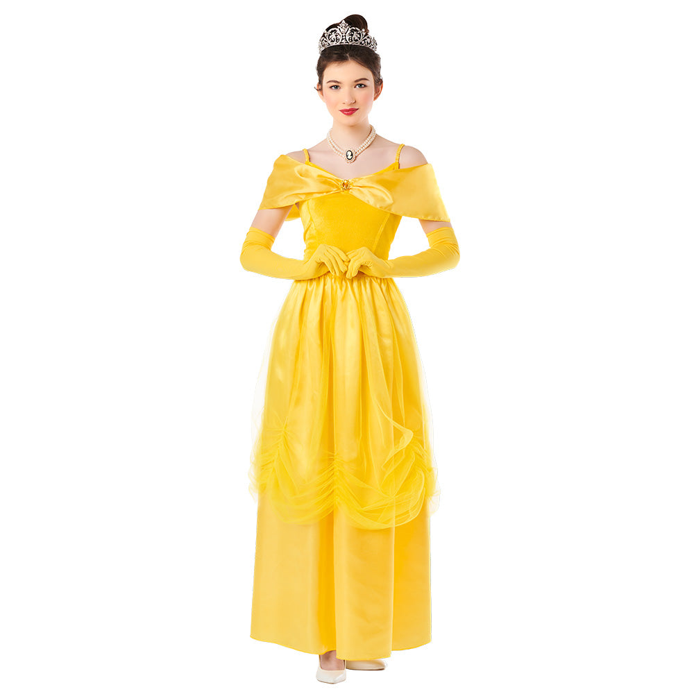Adult royal princess costume for women in size small, fairy tale themed, made of 100% polyester, ideal for adult dress-up and cosplay.