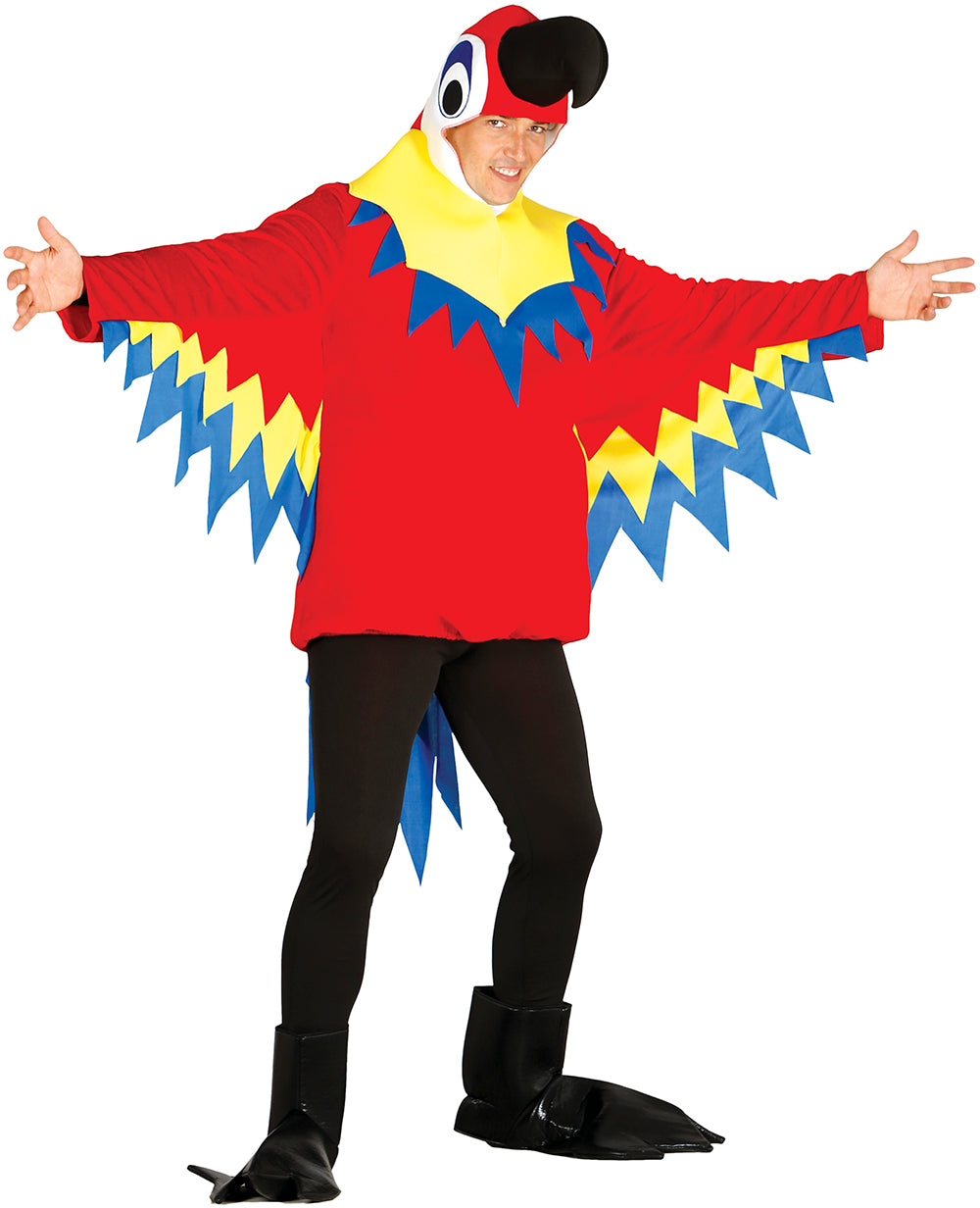 Adult multicoloured parrot costume - polyester - size L