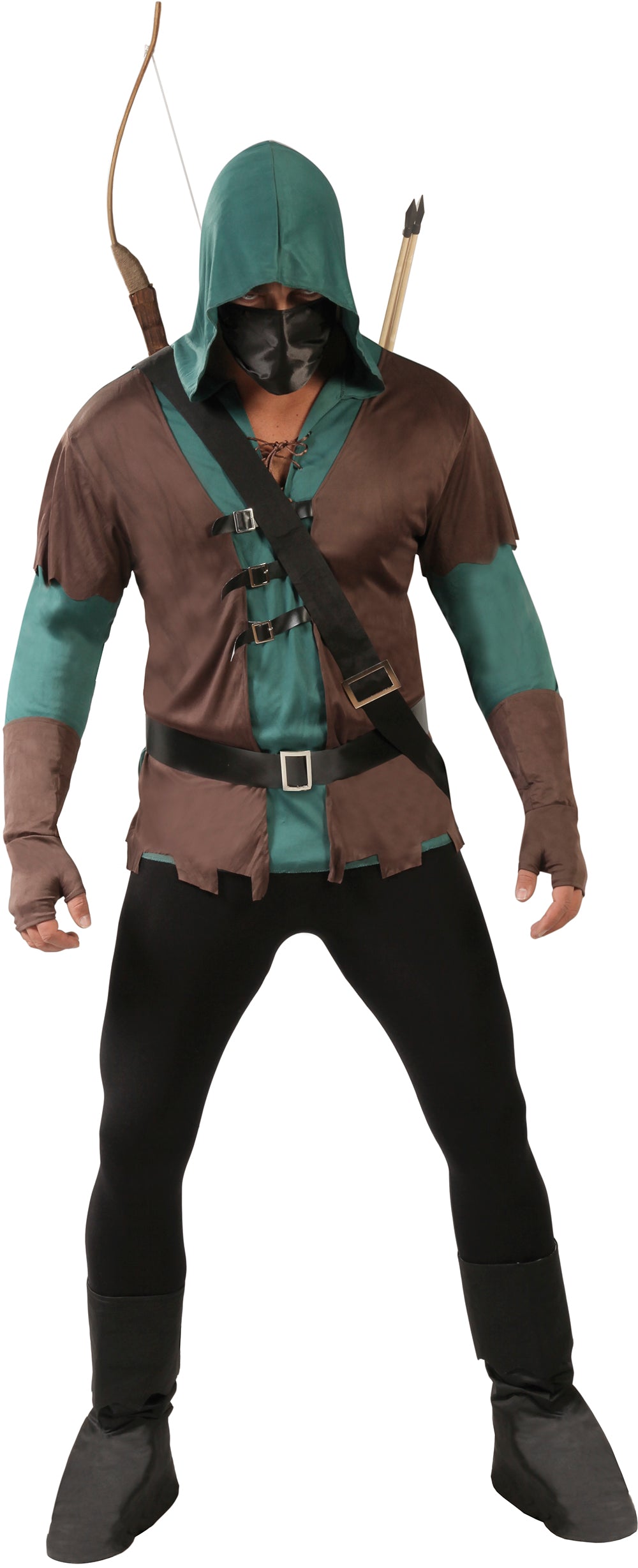 Déguisement archer médiéval homme brun et vert taille M
