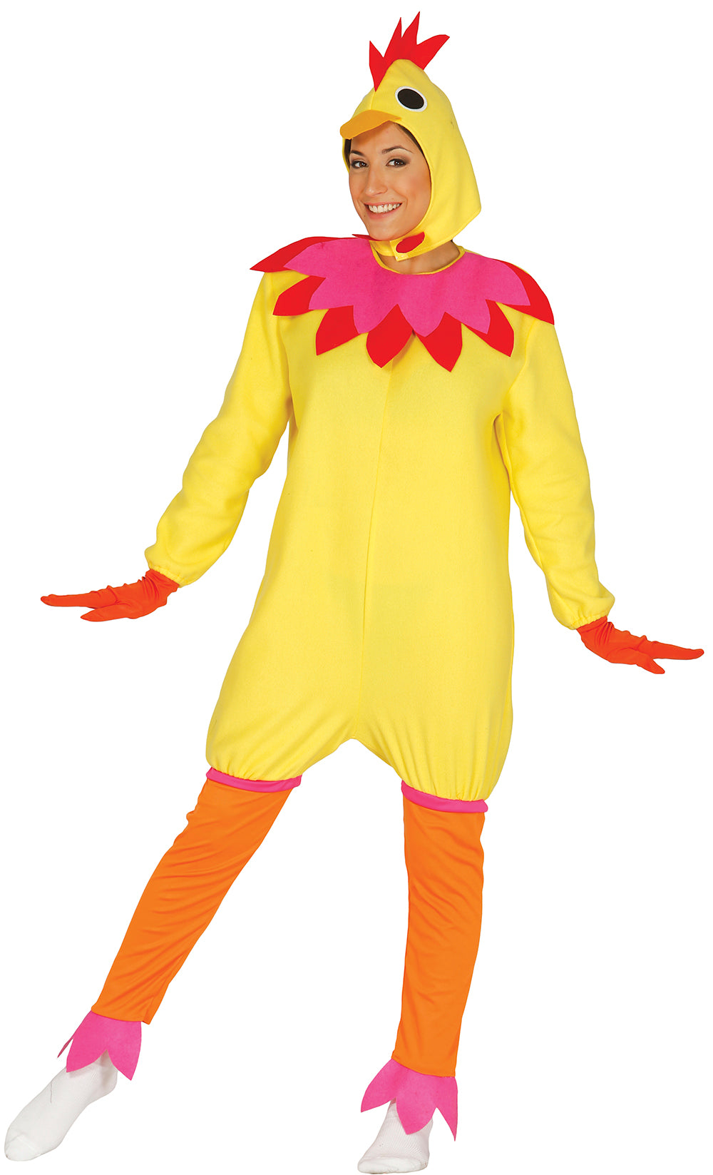 Women's Chicken Costume - Hood, Neck, and Jumpsuit