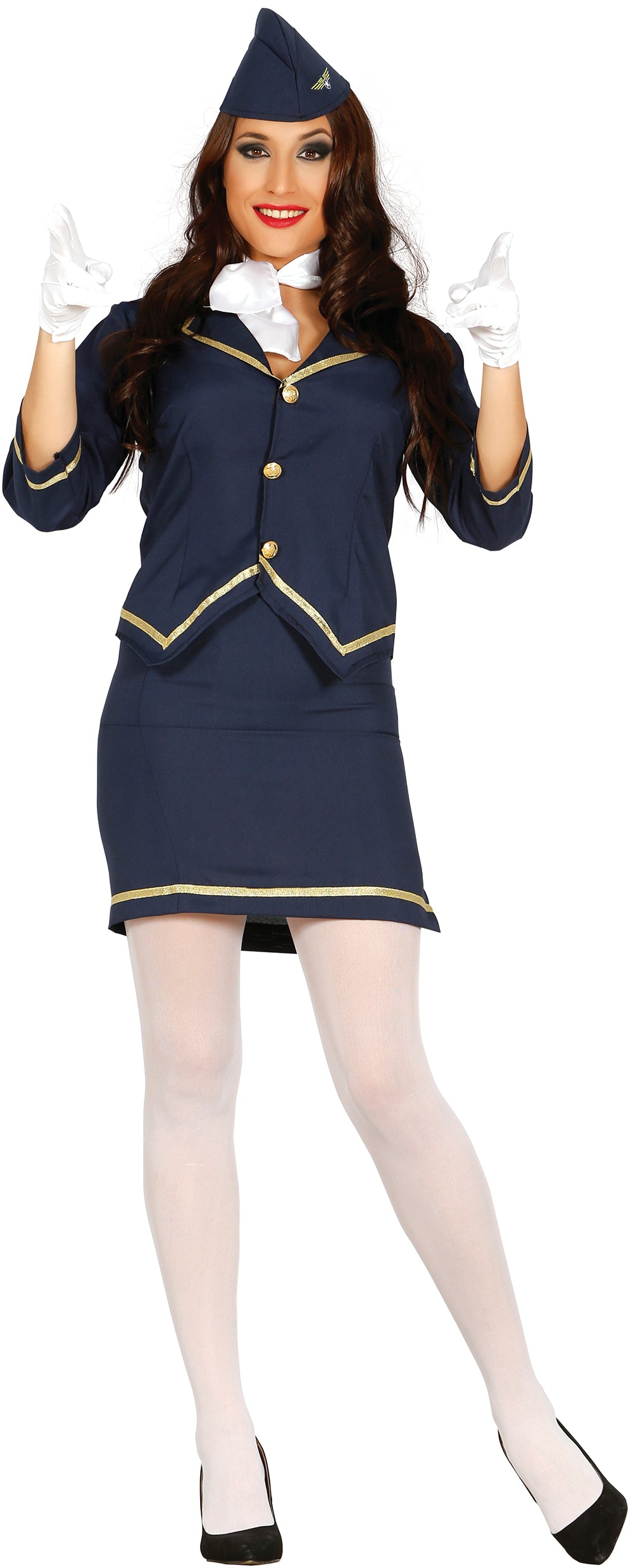Women's Flight Attendant Costume - Jacket, Skirt, and Hat