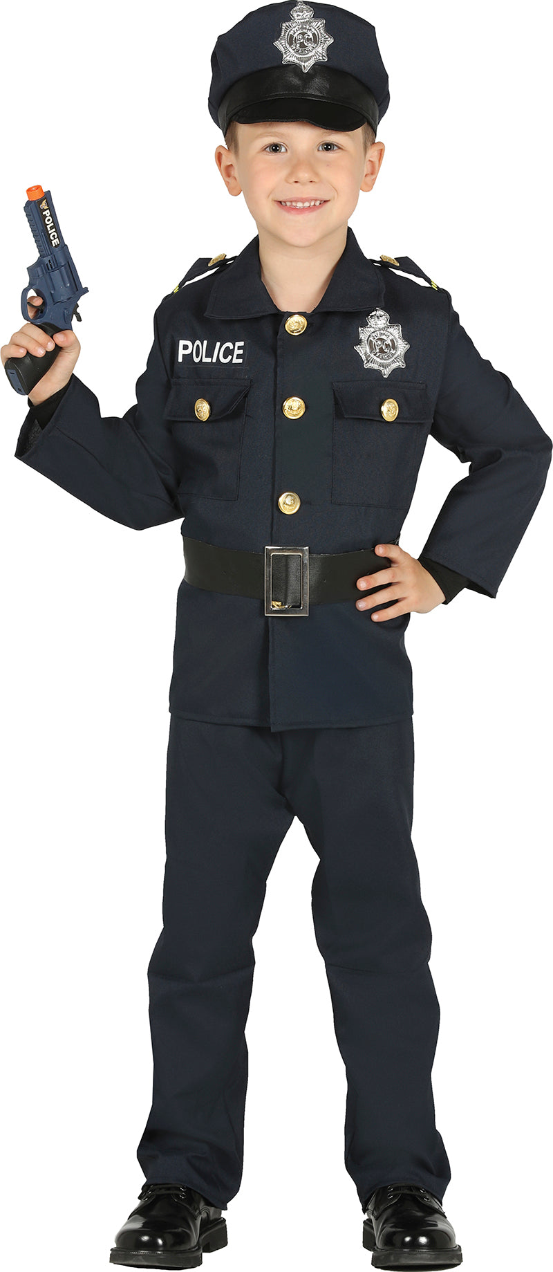 Boys' Police Costume - Jacket, Belt, Hat, and Trousers