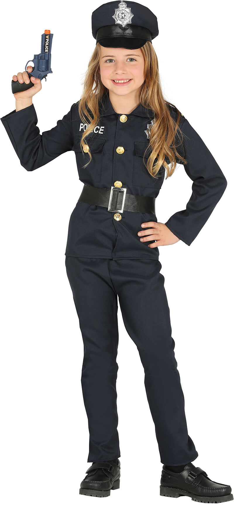 Boys' Police Costume - Jacket, Belt, Hat, and Trousers