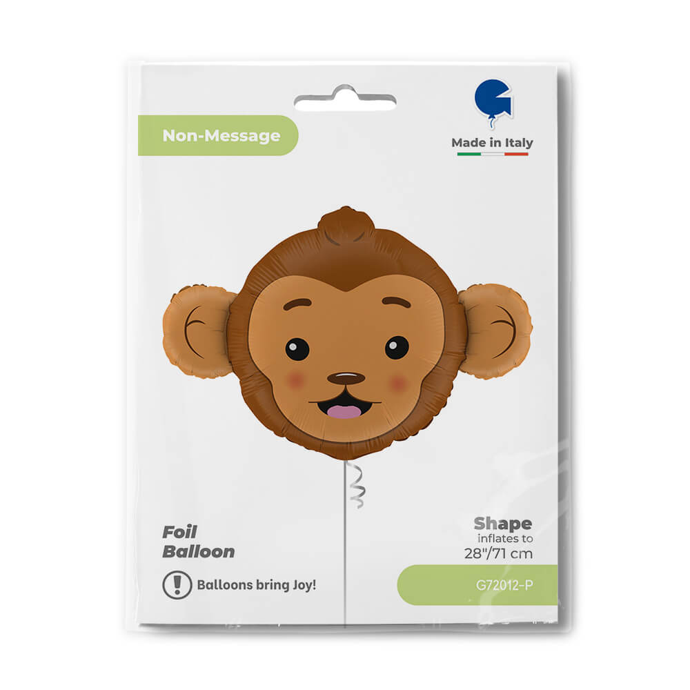 Ballon singe - 28" - marron festif - Gonflage Hélium en boutique