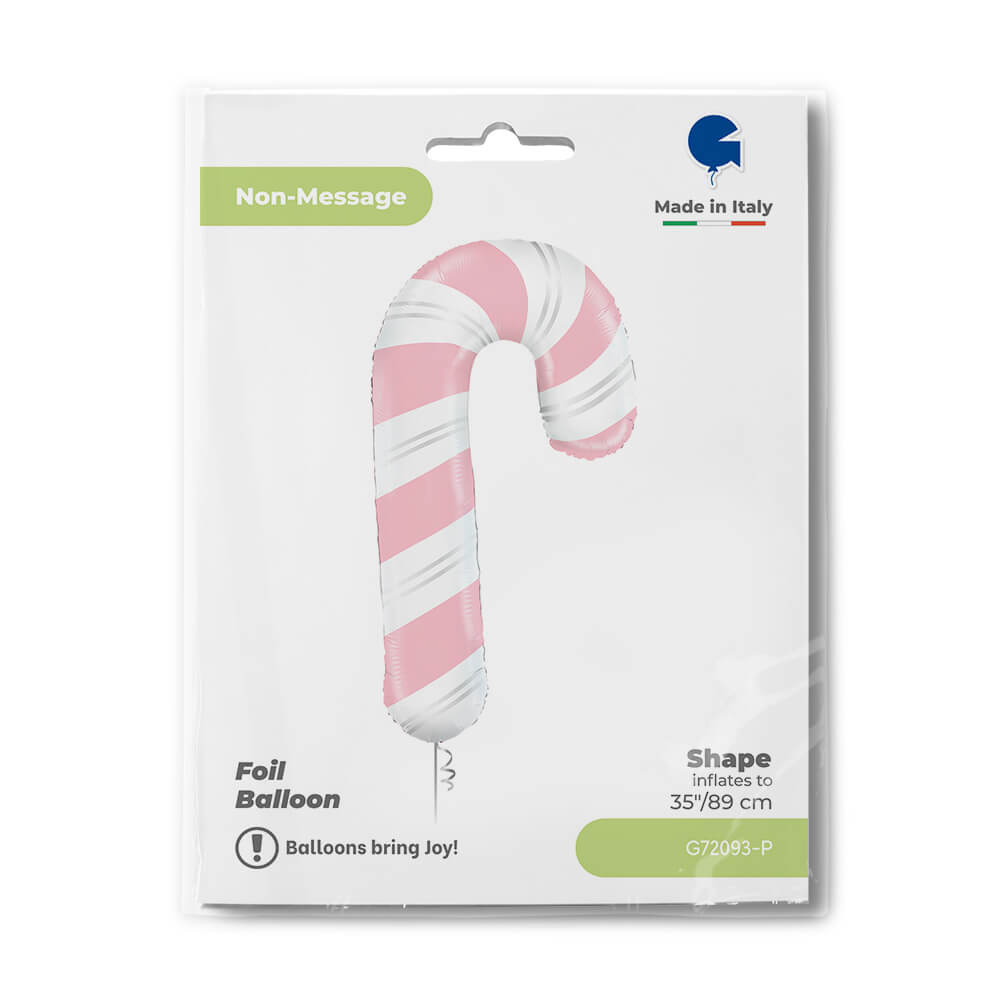 Ballon canne à sucre rose - 35" - Gonflage Hélium en boutique