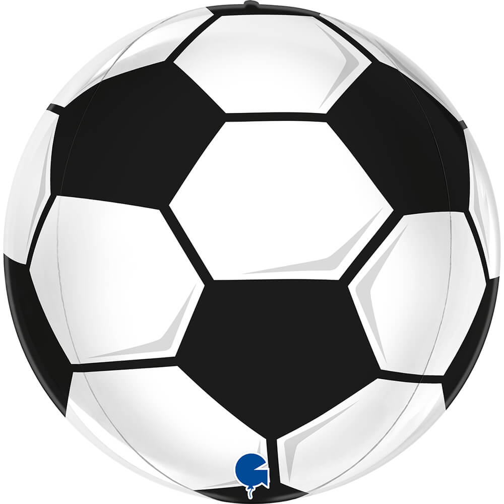 Ballon globe foot - Noir et blanc - 15" - Gonflage Hélium en boutique