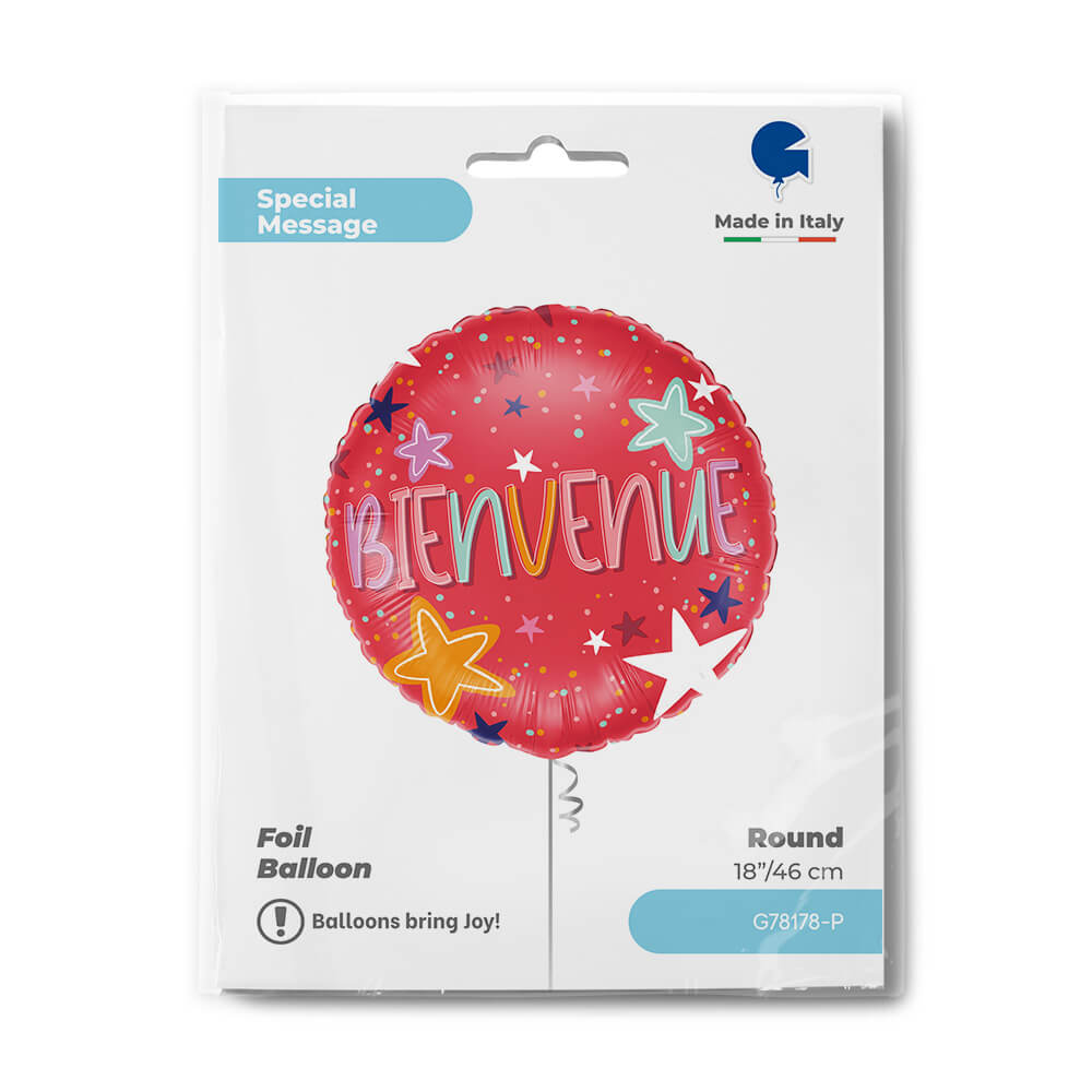 Welcome round balloon - 14" - Helium inflation in store