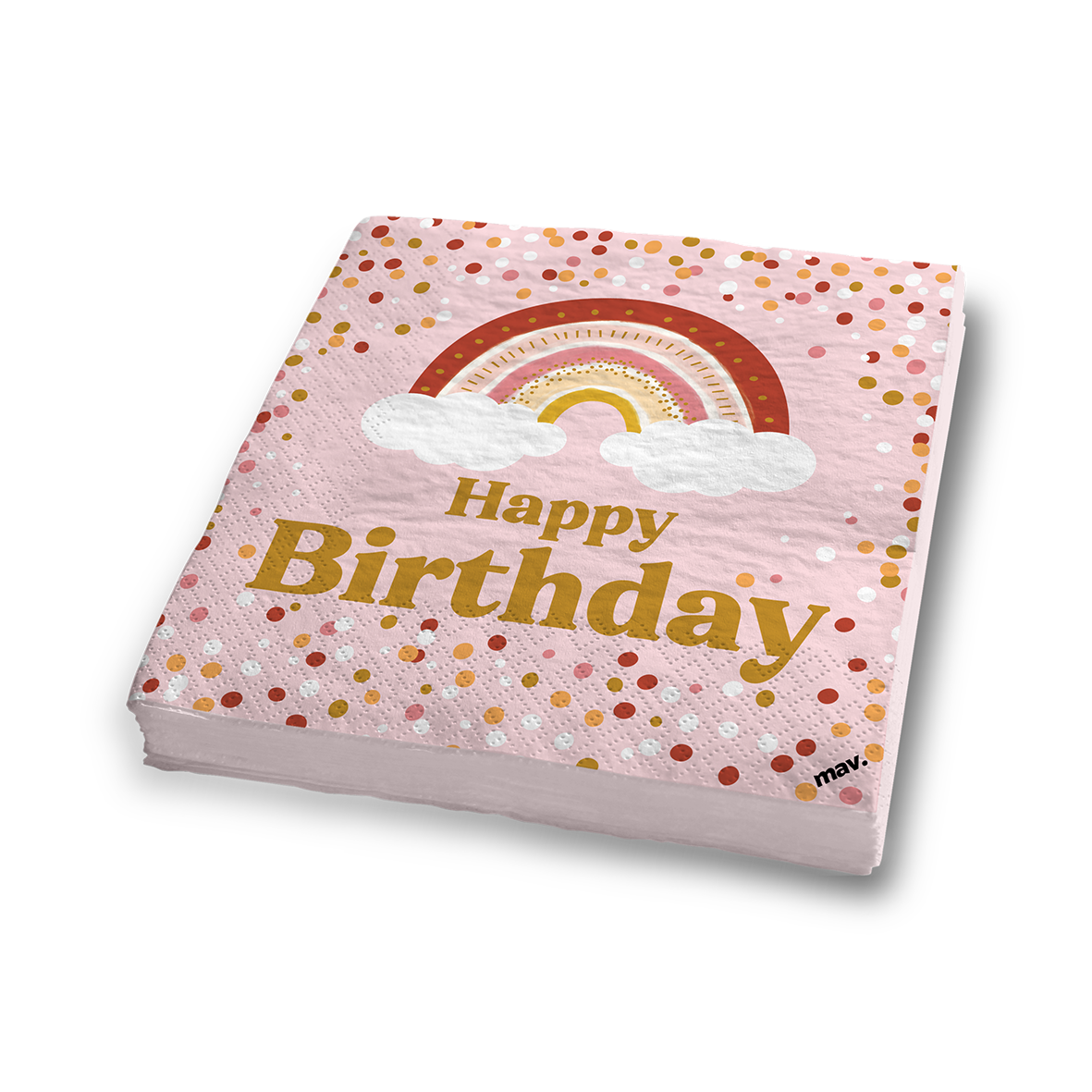 Serviettes anniversaire bohème - Lot de 20 - 33x33 cm