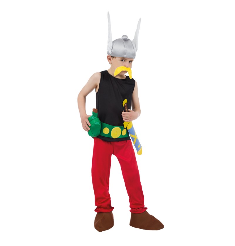 The image features a set of party decorations themed around Asterix, including a large cutout or wall decoration measuring 116 cm, depicting the character Asterix in a dynamic pose