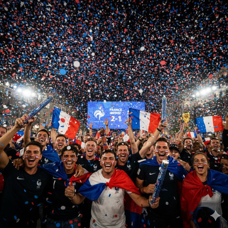 Canon à confettis bleu blanc rouge – papier de soie tricolore – 40 cm