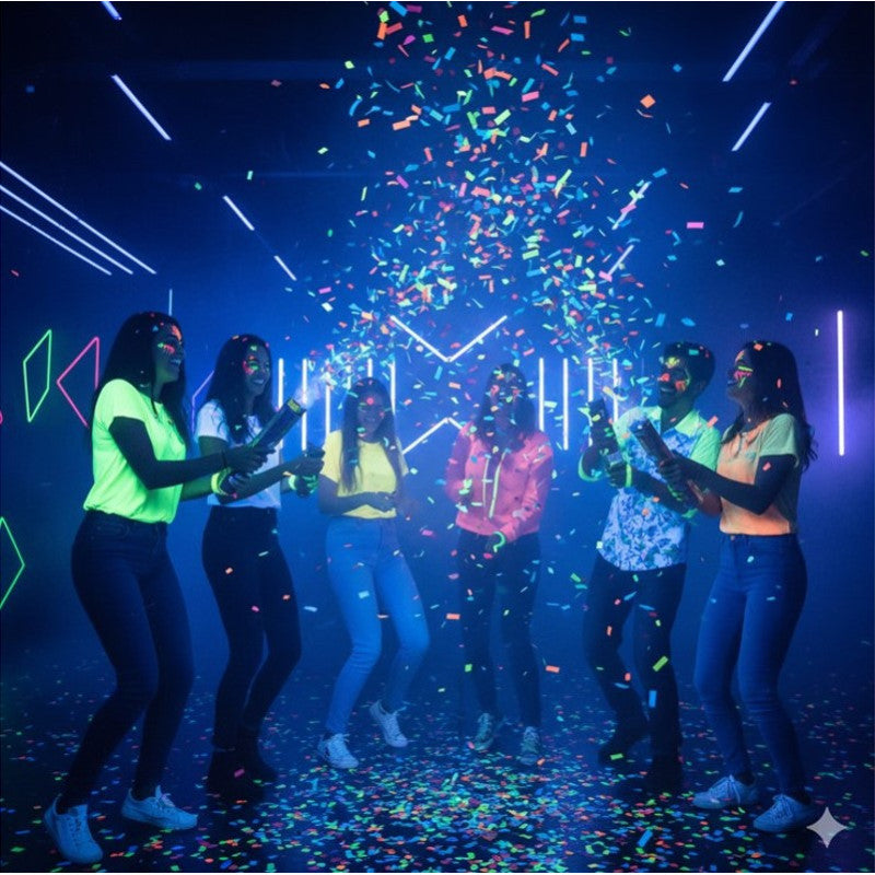 Canon à confettis papier fluo ininflammable – soirées & événements – 80 cm