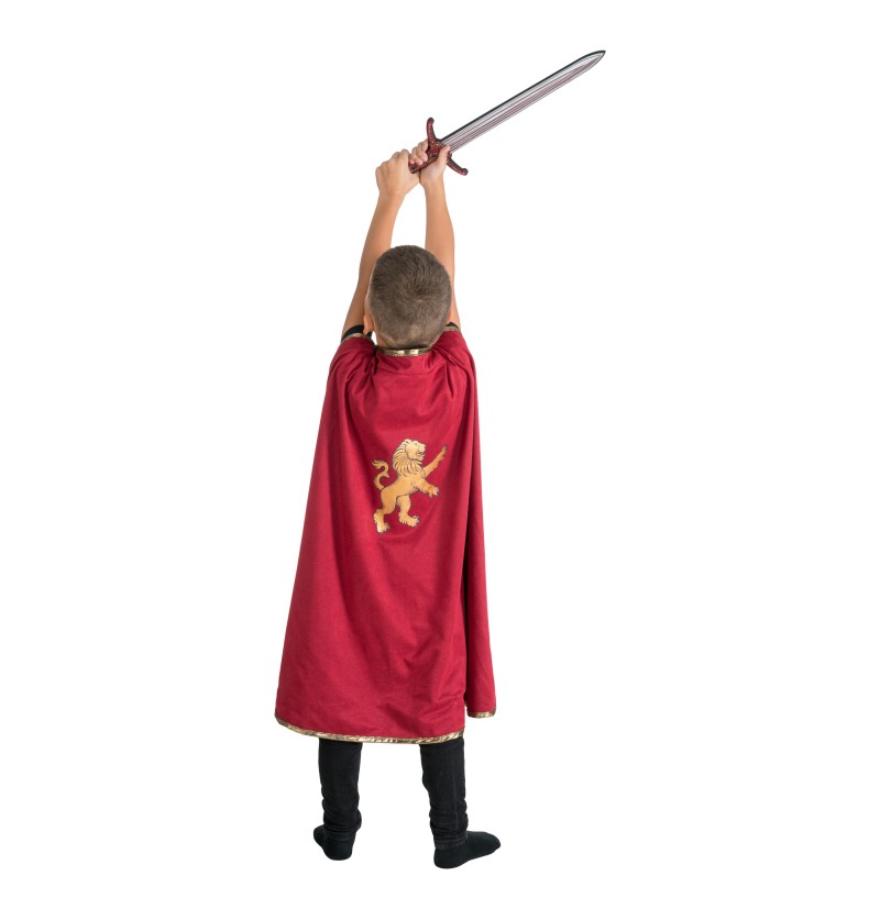 Cape de chevalier réversible – rouge/bleu – médiéval – enfant – 1 pièce