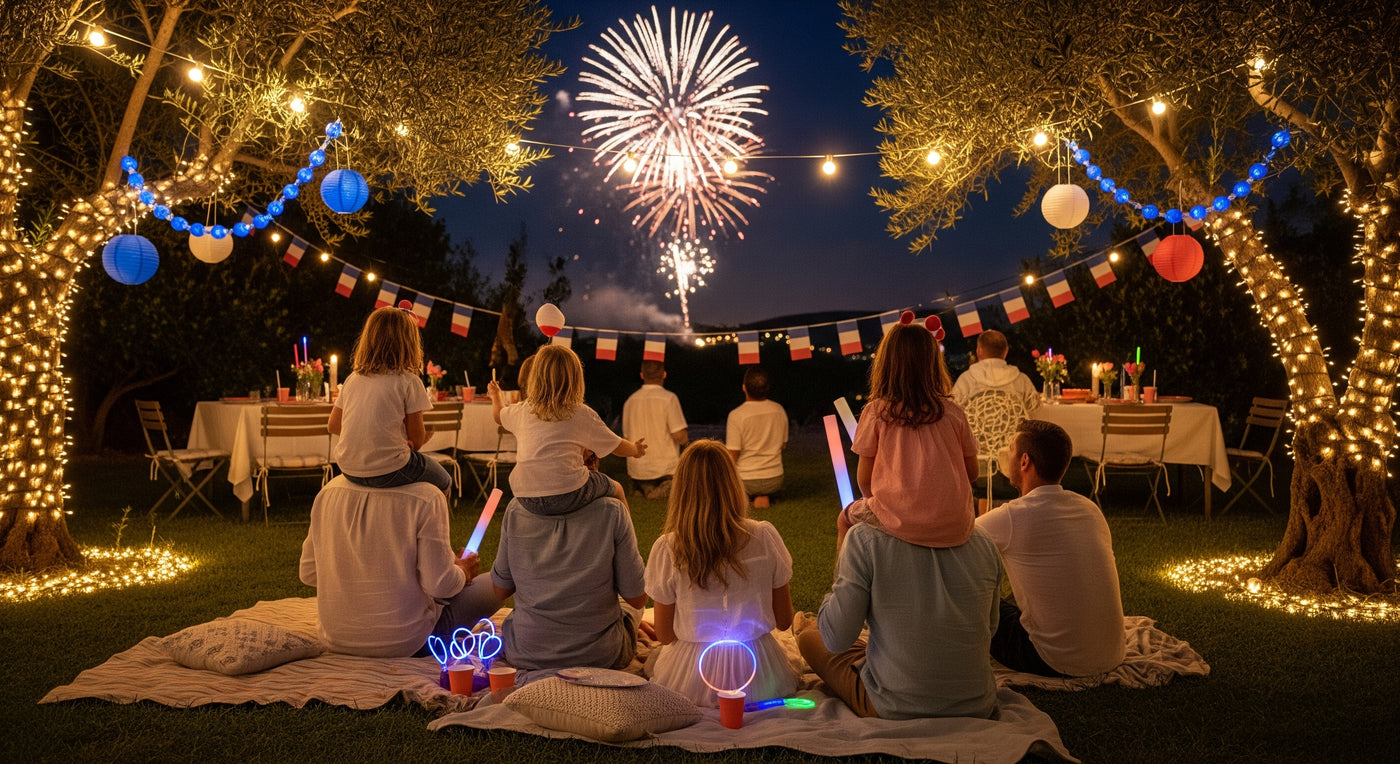 14 Juillet IdéaFête - Feux artifice jardin fête nationale Côte d'Azur