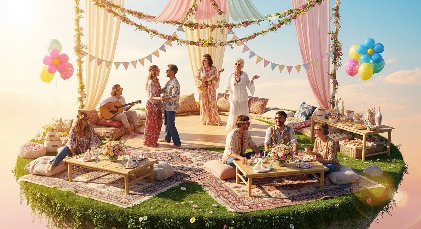 Hippie Flower Power IdéaFête - Déguisements peace love années 70 Villeneuve-Loubet