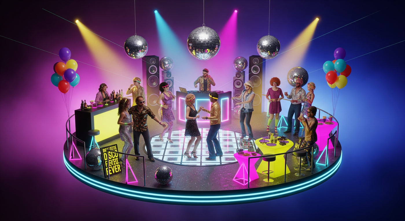 Thème Années 70 80 90 IdéaFête - Déguisements rétro disco Côte d'Azur