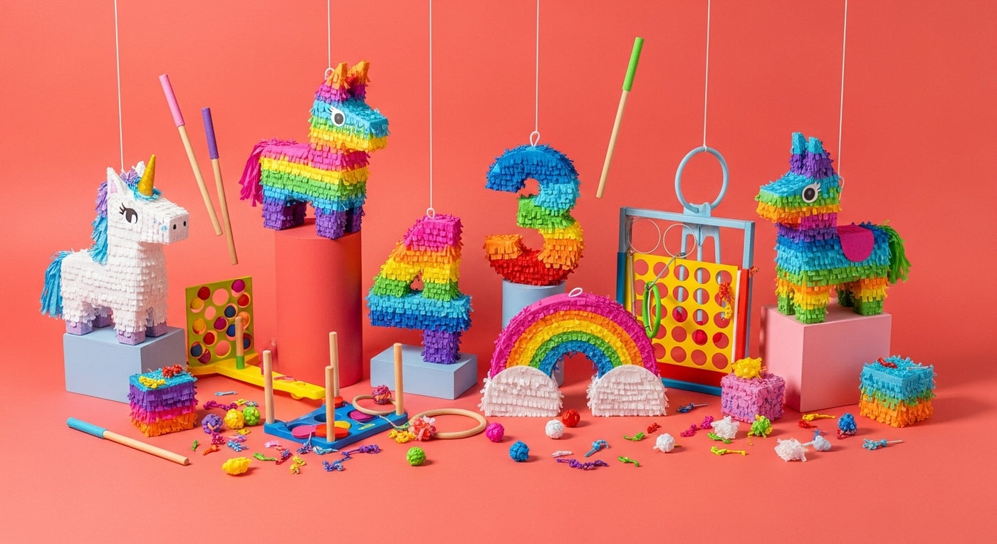 Pinatas jeux party IdéaFête - Coral fun anniversaires enfants Côte d'Azur