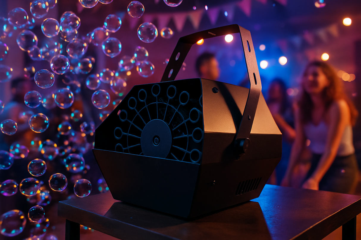 Machine à bulles sans texte en situation de fête