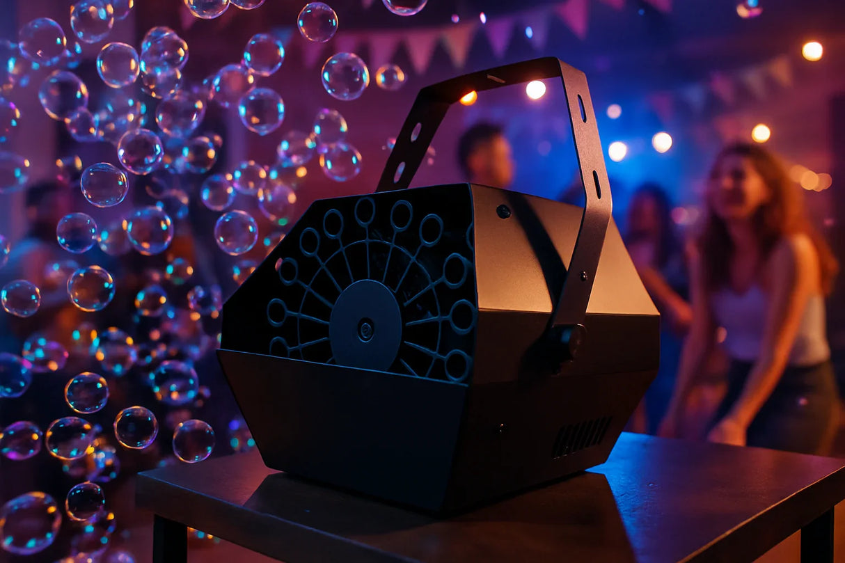 Machine à bulles sans texte en situation de fête