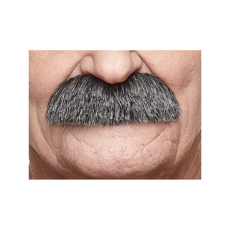 Moustache brosse poivre et sel – accessoire déguisement adulte – style rétro