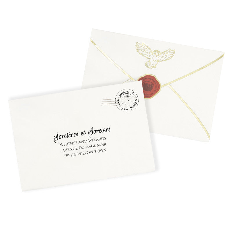 Serviettes en papier 30x20 cm en forme d'enveloppe, motif apprenti sorcier, lot de 16, parfaites pour anniversaire et décoration de table thème magie pour enfant