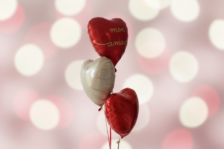 Bouquet de ballons en vente en boutique pour la St Valentin