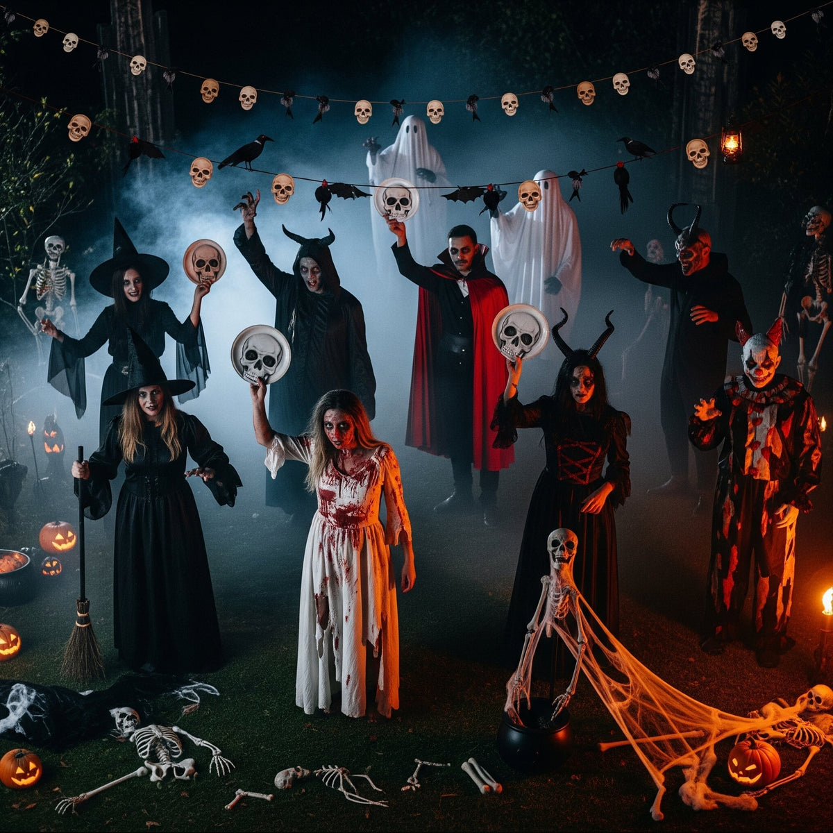 Décoration Halloween haut de gamme chez Idéafête, pièces animées et statues pour villa, yacht et restaurant