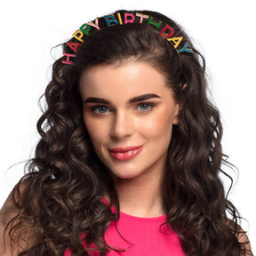 Metal "Happy Birthday" tiara for women and girls, made of 100% kirsite, perfect birthday party accessory for adults and children.