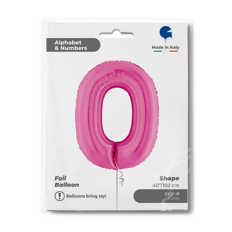 Ballon chiffre - Fuchsia holographique - 40" - Gonflage Hélium en boutique