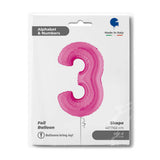 Ballon chiffre - Fuchsia holographique - 40" - Gonflage Hélium en boutique