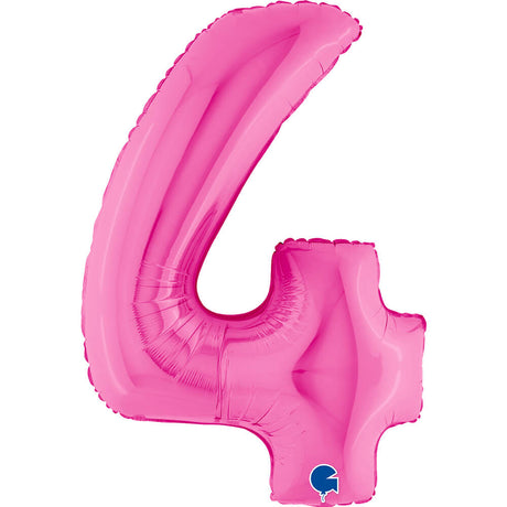 Ballon chiffre - Fuchsia holographique - 40" - Gonflage Hélium en boutique