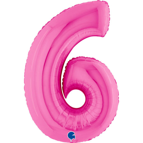 Ballon chiffre - Fuchsia holographique - 40" - Gonflage Hélium en boutique