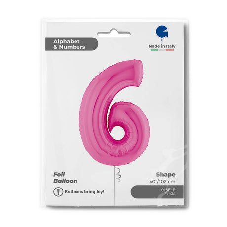 Ballon chiffre - Fuchsia holographique - 40" - Gonflage Hélium en boutique
