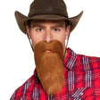 Cowboy beard costume accessory for men made of 100% polyester, ideal for Western-themed parties and adult dress-up events.