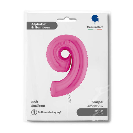 Ballon chiffre - Fuchsia holographique - 40" - Gonflage Hélium en boutique