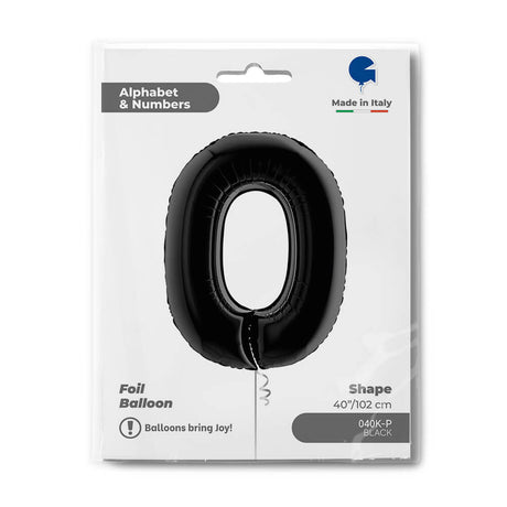 Ballon chiffre noir mat - 40" - Gonflage Hélium en boutique