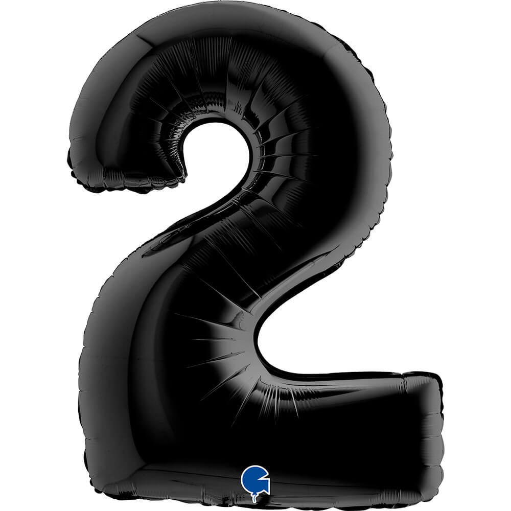 Ballon chiffre noir mat - 40" - Gonflage Hélium en boutique
