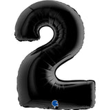 Ballon chiffre noir mat - 40" - Gonflage Hélium en boutique