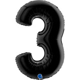 Ballon chiffre noir mat - 40" - Gonflage Hélium en boutique