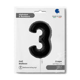 Ballon chiffre noir mat - 40" - Gonflage Hélium en boutique